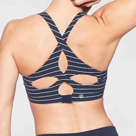 Athleta Other - NWT Athleta Blue Stripe High Neck Bra
